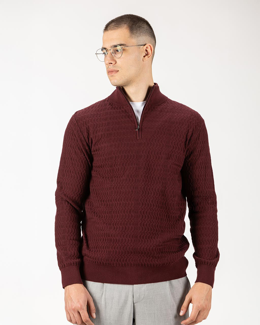 PULOVER Z ZADRGO IZ BOMBAŽA 8251