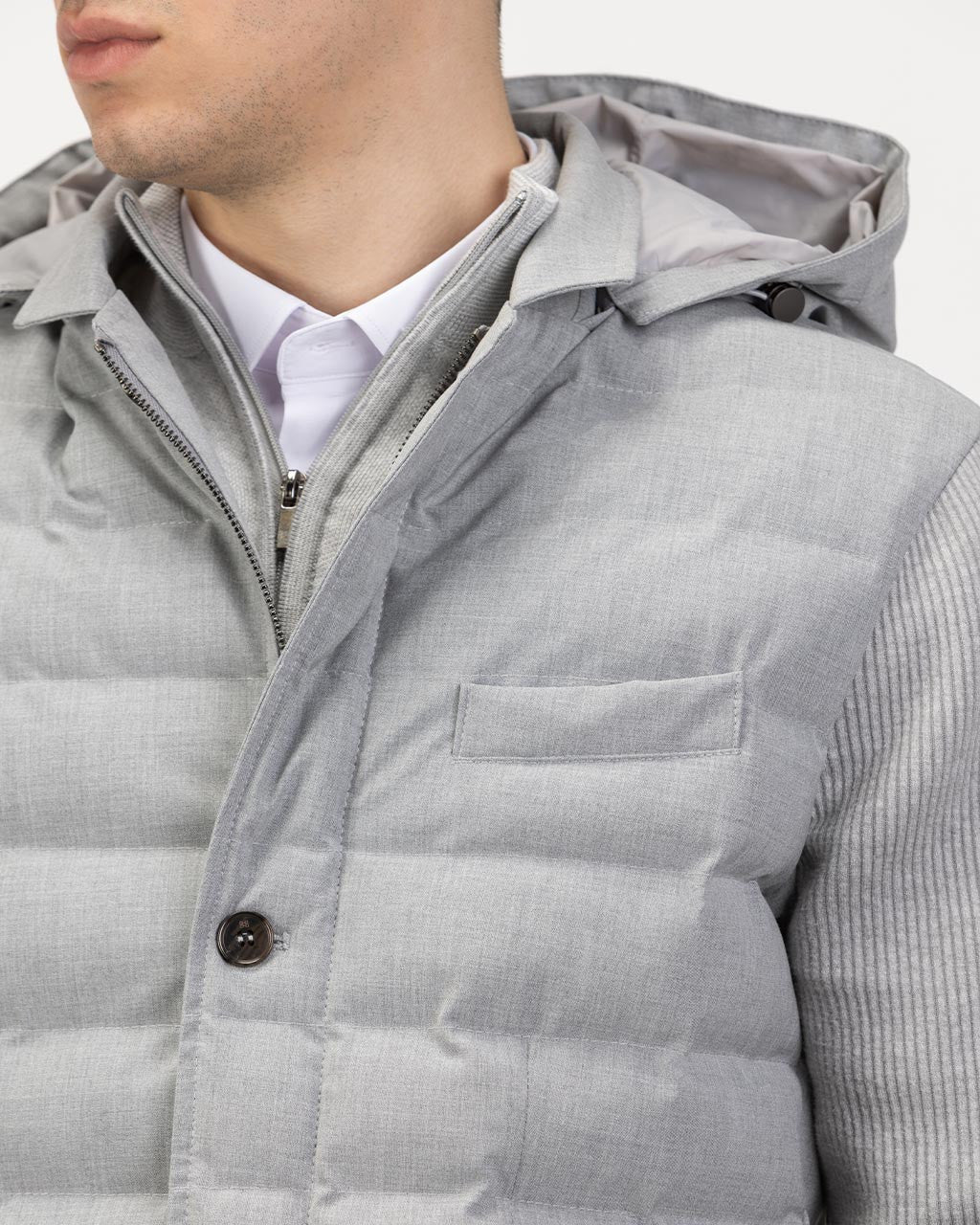 MOŠKA PREŠITA JAKNA S KAPUCO 10-451